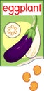 Open sachet with purple eggplant plant seeds
